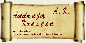 Andreja Krestić vizit kartica